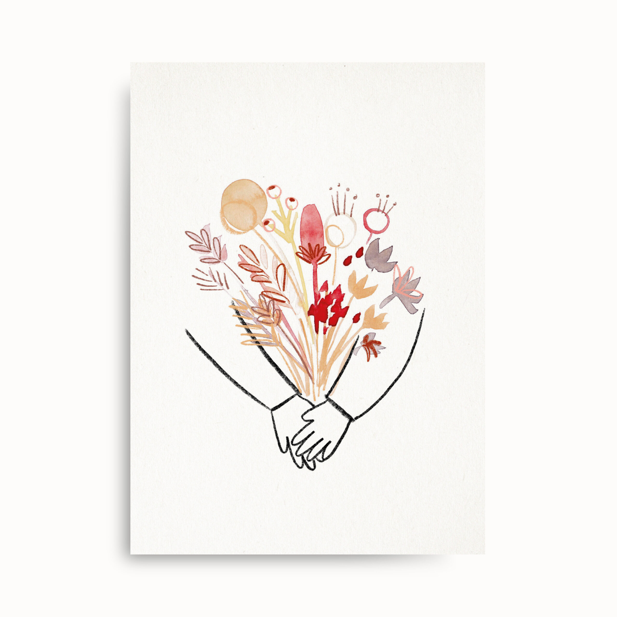 Blumenumarmung-Postkarte-Illustration-FarinaKuklinski